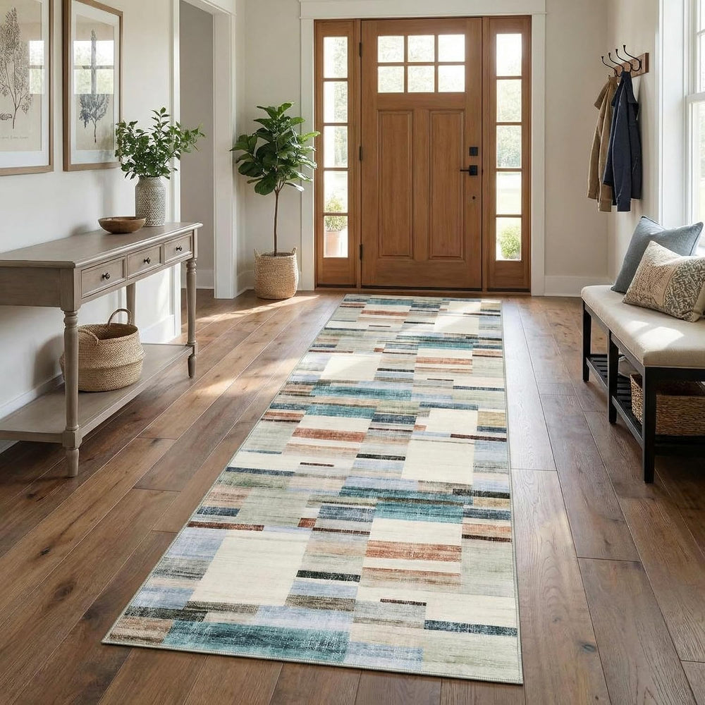 Garvee Geometric Washable Runner Rug 2x10 Entryway Rug Non Slip Kitchen Rugs ...