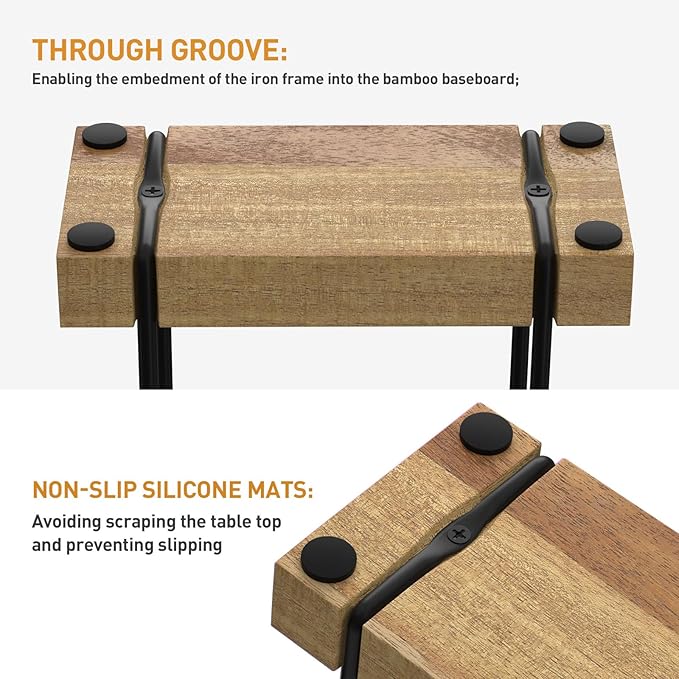 Napkin Holder for Table, Acacia Iron Standing Napkin Dispenser for Kitchen - Image 7
