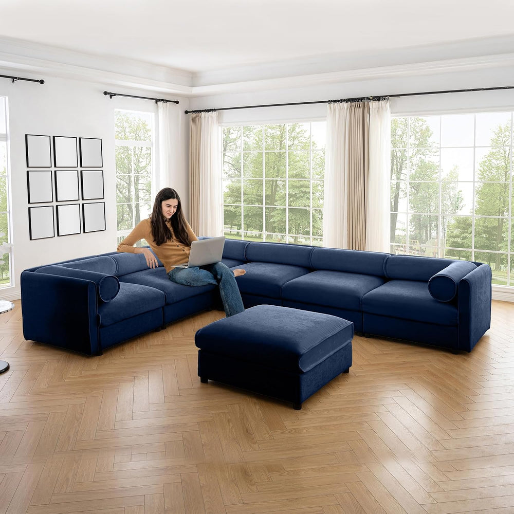 Movable Storage Ottoman for Modular Sectional Sofa, Modern Oversized Upholste...