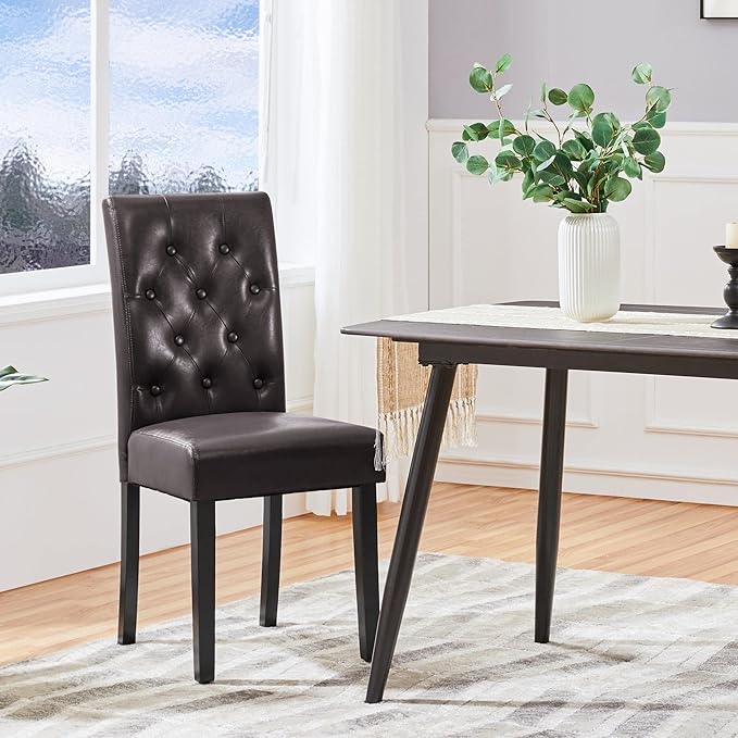 Yaheetech Dining Chairs Set of 6 Modern Style Faux Leather Dining Room Chairs...