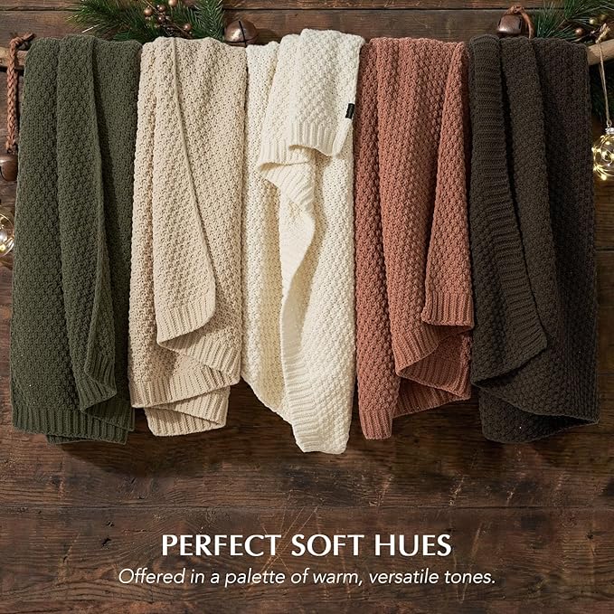 EVERGRACEHOME Chunky Chenille Knit Throw Blanket - Image 5