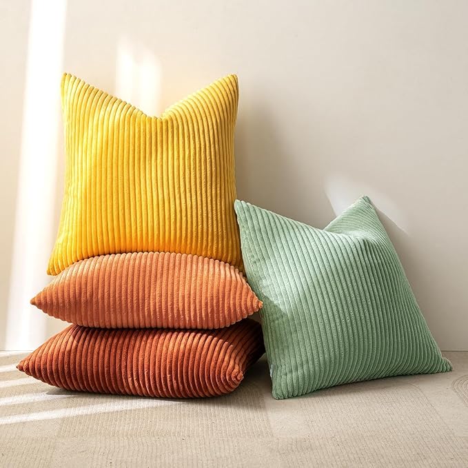 MIULEE Decorative Throw Pillow Covers 24x24 Inch Set of 4, Vibrant Cushion - Image 6