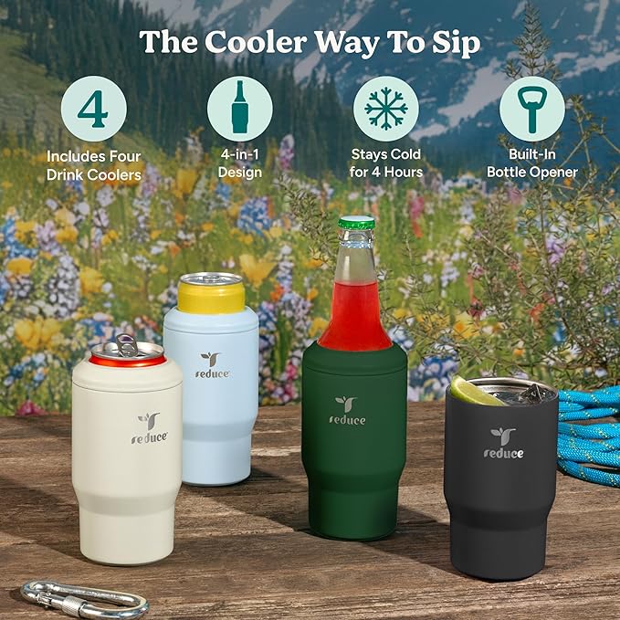 Reduce 4-in-1 Drink Cooler -Versatile Can & Bottle Holder