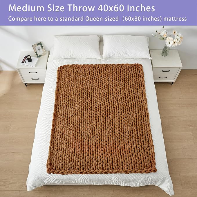 Bigacogo Chunky Knit Throw Blanket