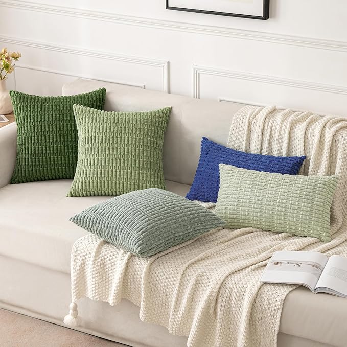 MIULEE Pack of 2 Spring Corduroy Decorative Throw Pillow Covers 18x18 Inch Soft - Image 4