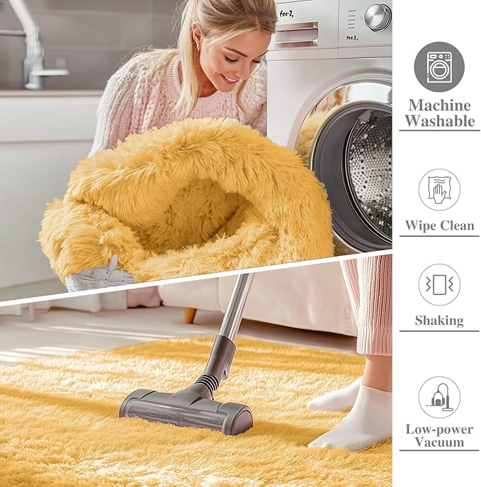 OLANLY Area Rugs for Living Room Bedroom, Machine Washable 4x5.9 ft Soft Fluffy - Image 2