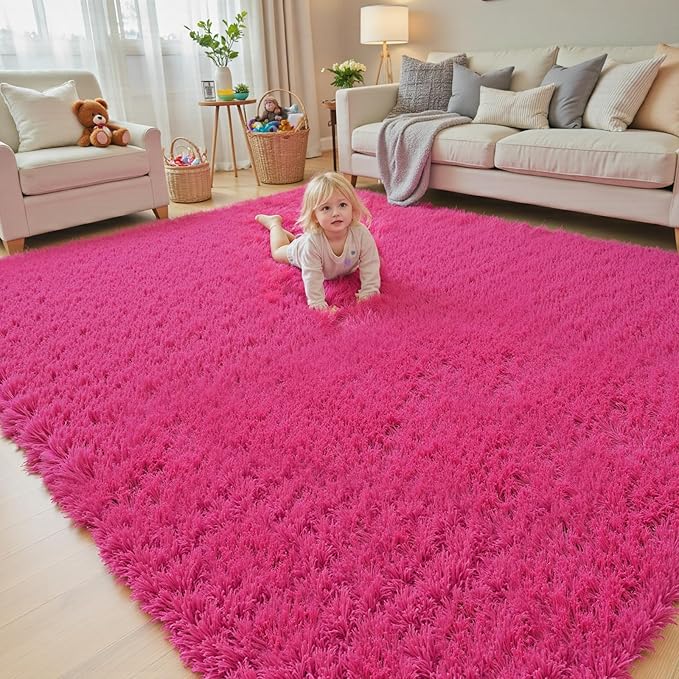 Area Rugs 9x12 Living Room, Shaggy Carpet Soft Plush Furry Bedside Rug Large - Image 2
