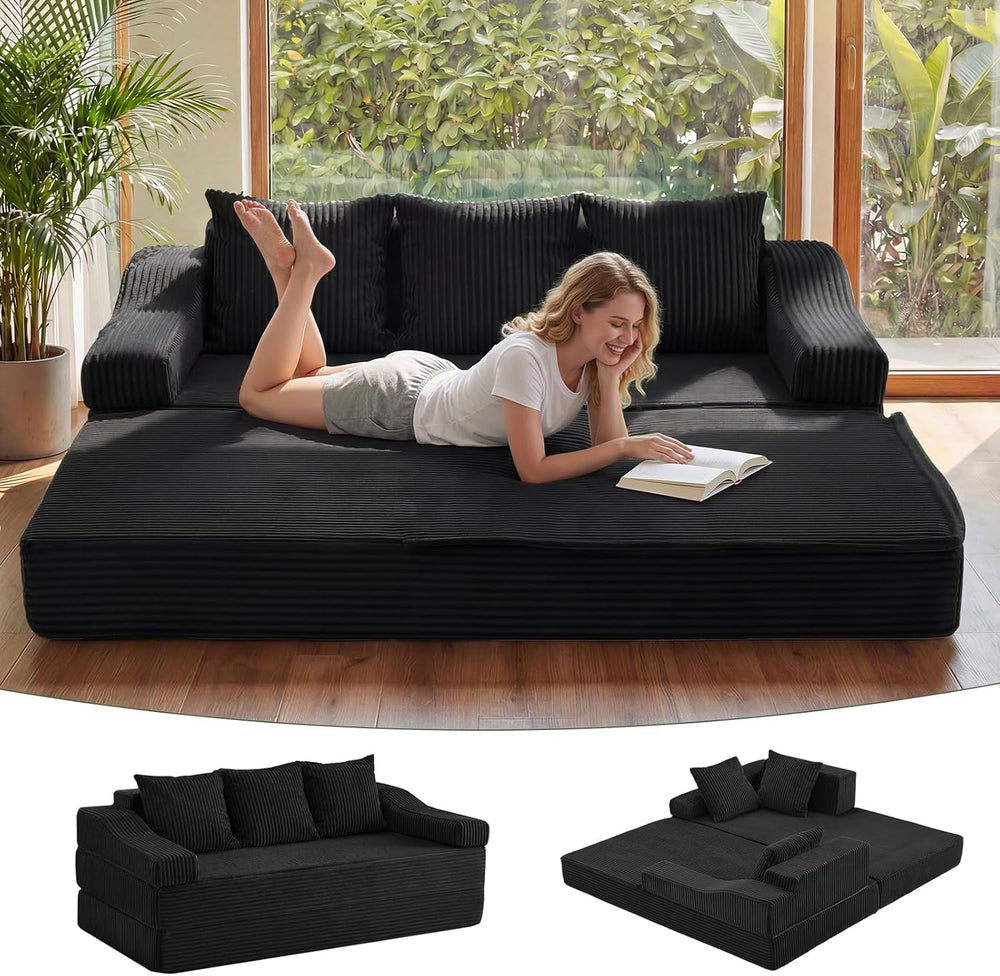 Apicizon 78.7" Folding Convertible Sofa Bed, Boneless Sleeper Sofa Couch...