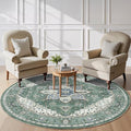 AMADA HOMEFURNISHING Round 6ft Area Rugs, Vintage Rugs by AMADAHOMEFURNISHING