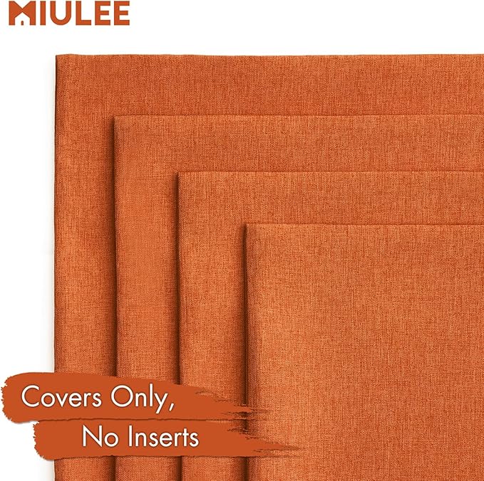MIULEE Pack of 4 Decorative Throw Pillow Covers Outdoor Linen Waterproof Pillow - Image 5