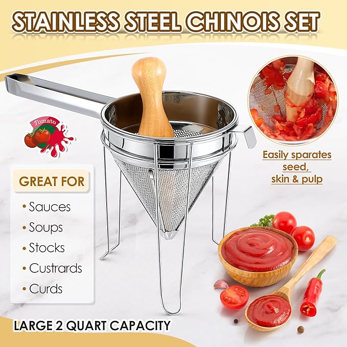 Feekoon Stainless Steel Chinois Strainer