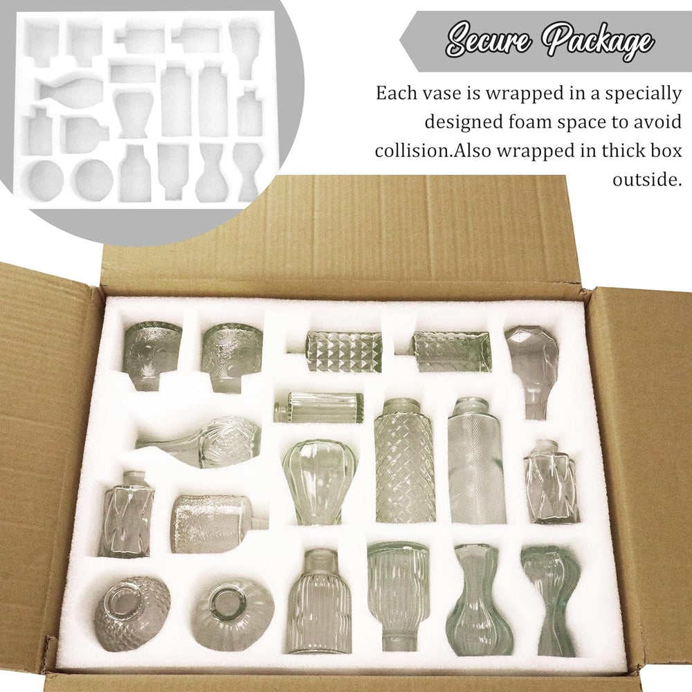 Set of 36 Glass Bud Vases Small Flower Vases for Centerpieces