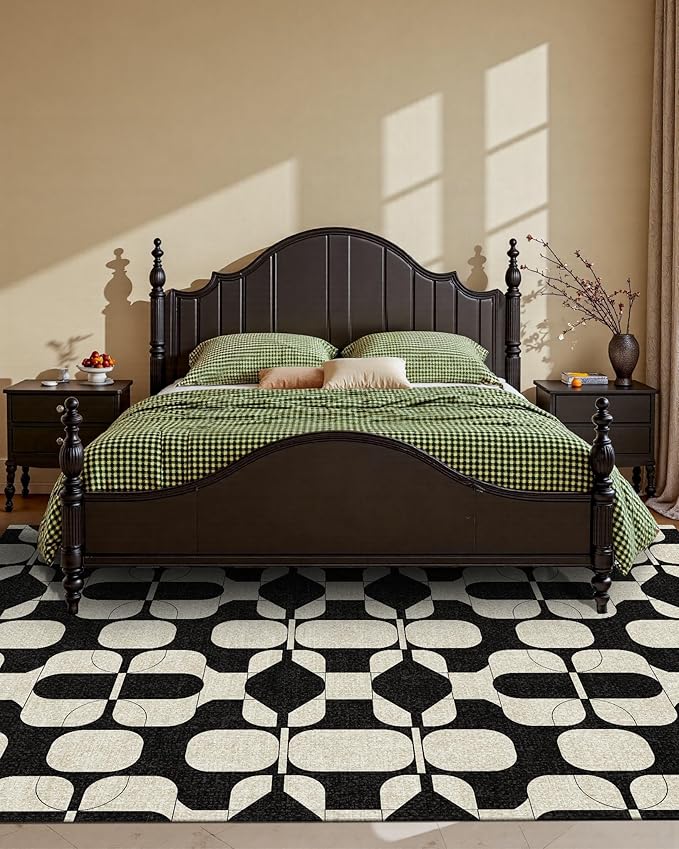 Latte&Fog 5x7 Area Rugs for Living Room Bedroom, Boho Non Slip Low Pile Carpet - Image 5