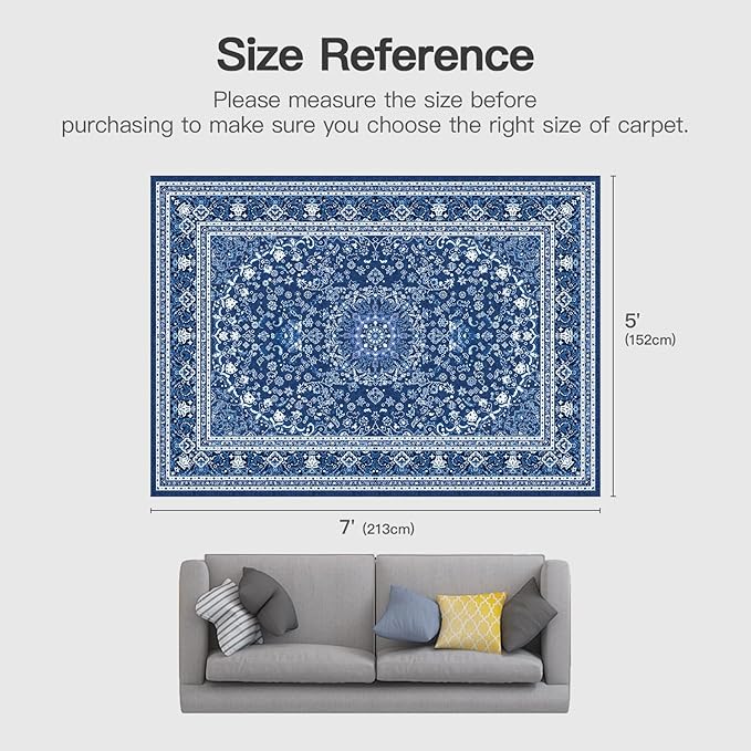 Lofus 5x7 Area Rugs for Living Room, Machine Washable Non-Slip Area Rug - Image 2