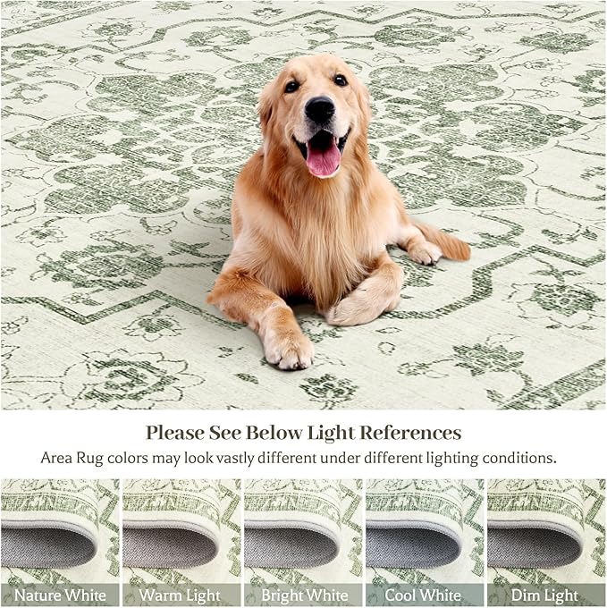 Madane 5x7 Area Rugs for Living Room, Vintage Stain Resistant Area Rug - Image 5