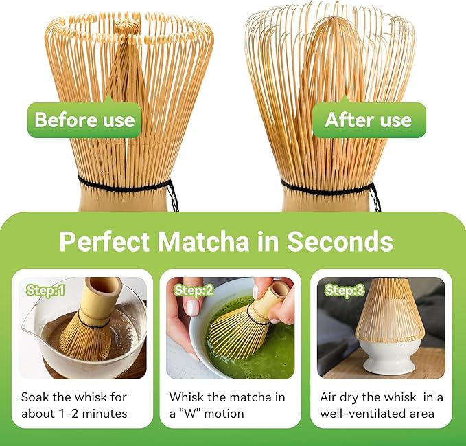 Bamboo Matcha Whisk, 120prong（80+80tines） Traditional Japanese Chasen - Image 4