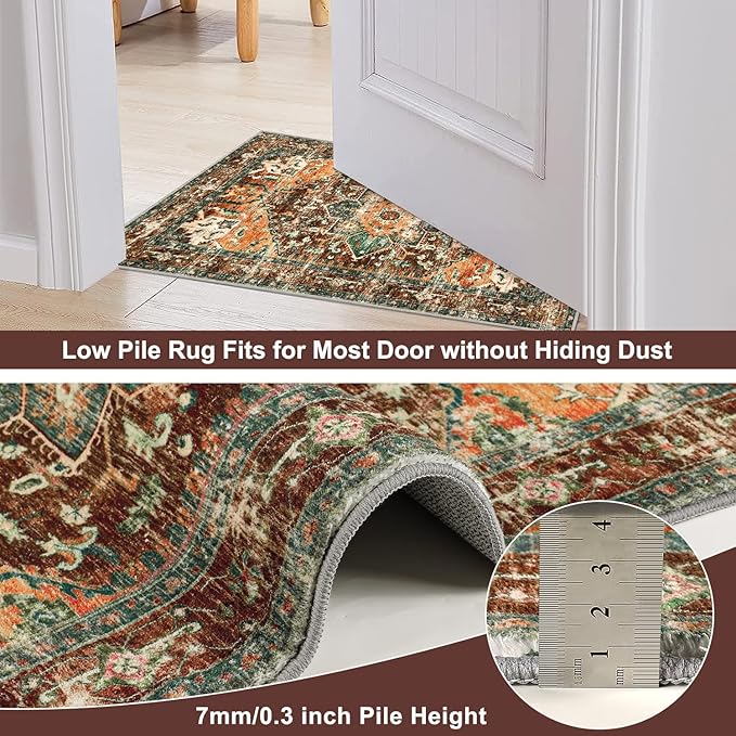 Yamaziot Washable Runner Rug, 2x7 Non-Slip Boho Vintage Hallway Rug Runner - Image 5