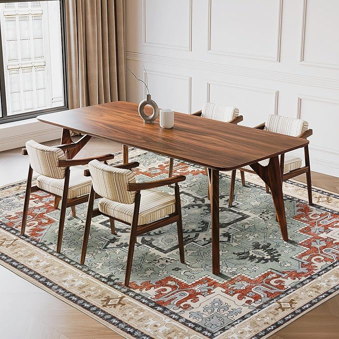 Lofus 6x9 Area Rugs for Living Room, Floral Washable Area Rug for Bedroom - Image 3