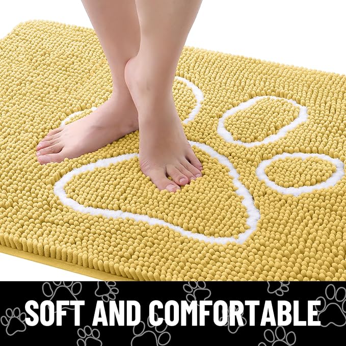 Smiry Dog Door Mat for Muddy Paws, Absorbent Dirt Trapper Non Slip Quick Dry - Image 4