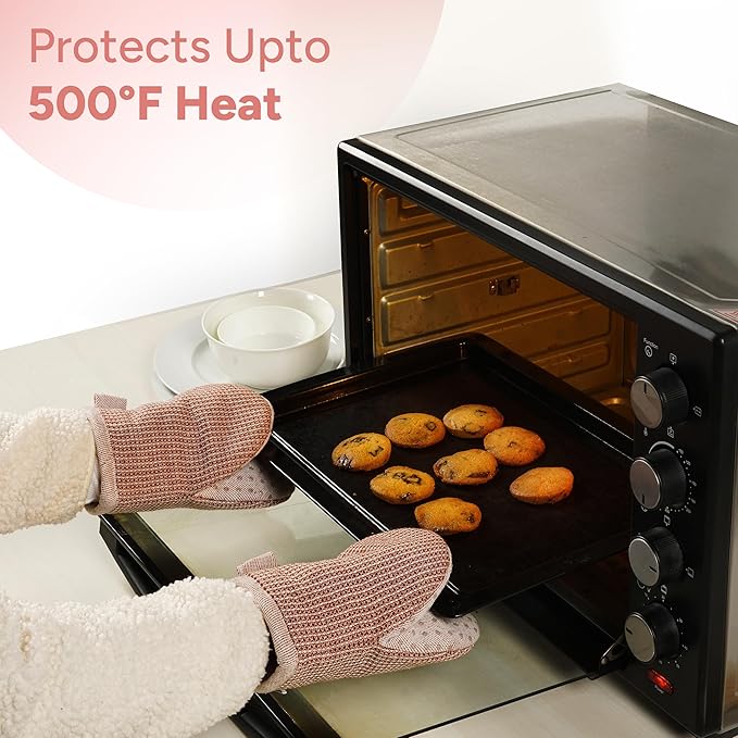 Casa Platino Cute Oven Mitts & Pot Holders, 4-Piece – Oven Mitts Heat Resistant - Image 4