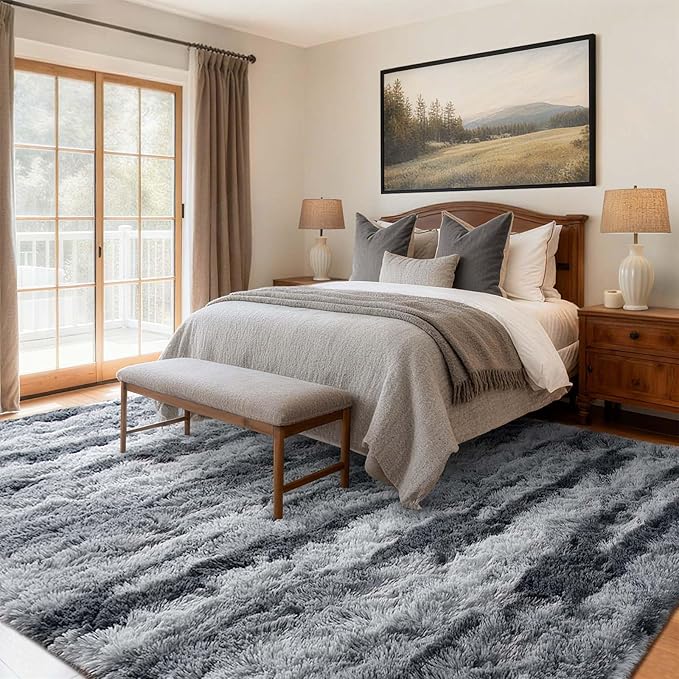 8x10 Ft Extra Large Shag Rugs for Living Room, Tie Dyed Ultra Soft Fluffy Furry - Image 2