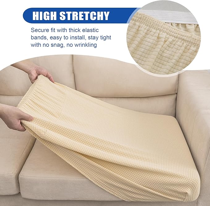 Water Repellent Sofa Cushion Slipcovers, Stretch Couch Cushion Cover - Image 5