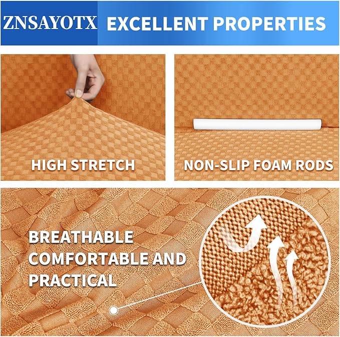 ZNSAYOTX 1 Piece Jacquard Chair Slipcovers - Image 4