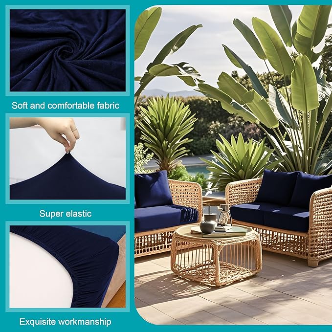 12 Pcs Stretch Patio Cushion Covers, Outdoor Couch Covers Replacement, Outdoor - Image 3