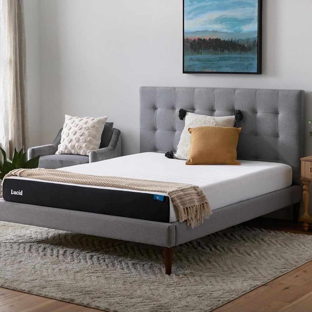 Lucid 8 Inch Gel Memory Foam Mattress, Medium Firm, Bed in a Box, Twin Size