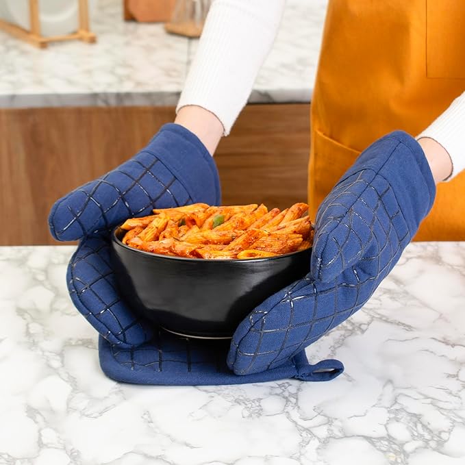 Oven Mitts and Pot Holders Set for Kitchen | 4 Pc Set| Heat Resistant Up to - Image 6