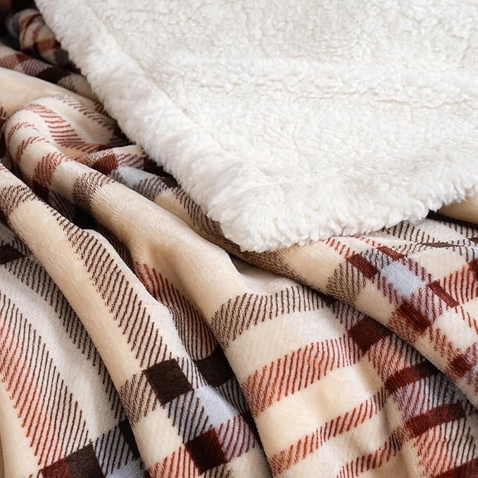 PU MEI Sherpa Fleece Throw Blanket 80" x 90" Reversible Plush Fluffy Large Big - Image 5