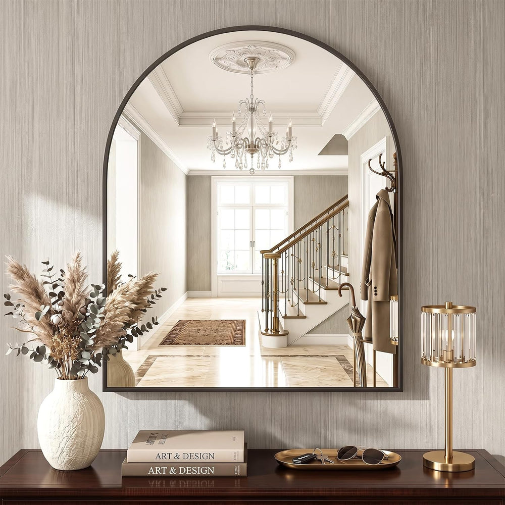 Sweetcrispy 30"x38" Arched Bathroom Mirror, Bathroom Mirrors for Ov...