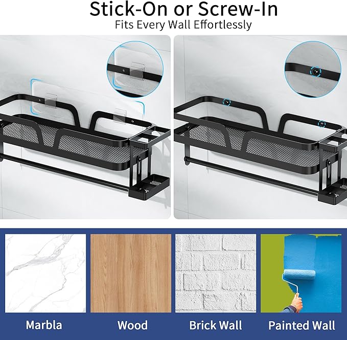Taozun Paper Towel Holder with Shelf & Side Straw Basket - Image 5