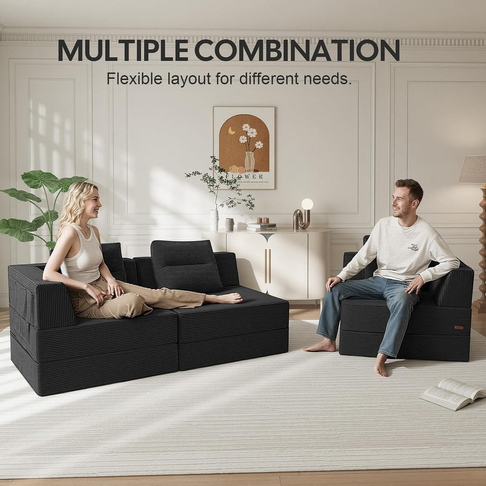 COMAX Futon Sofa Bed, Convertible Sofa Bed, Folding Boneless Couches