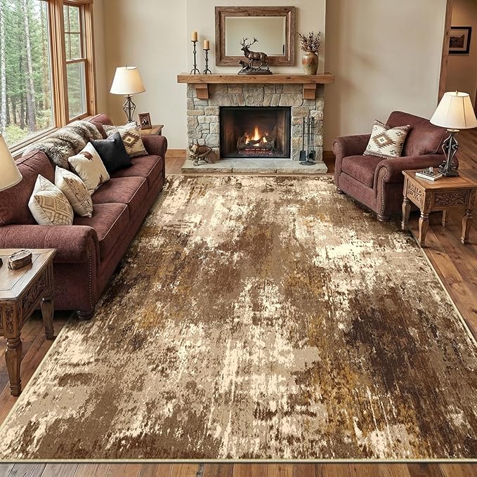 Washable Area Rugs 6'x9' Non-Slip Modern Abstract Soft - Image 9