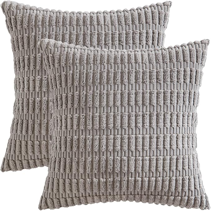 MIULEE Pack of 2 Corduroy Decorative Throw Pillow Covers 20x20 Inch Soft Boho - Image 6