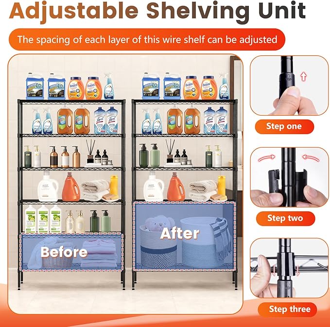 BestOffice | 6-Tier Wire Storage Shelves