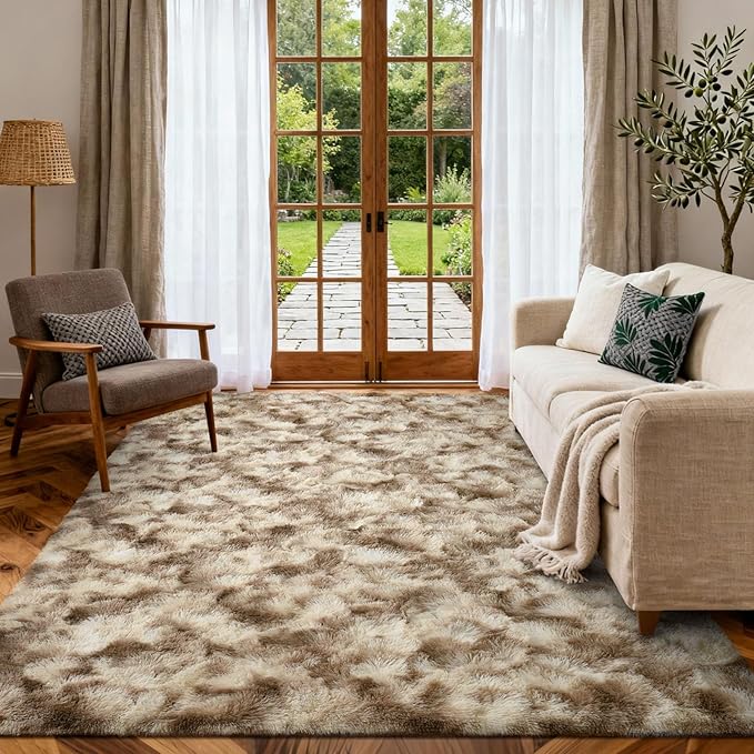 5x7 Ft Large Shag Rugs for Bedroom Living Room Decor for Men Boys, Tie Dyed - Image 2