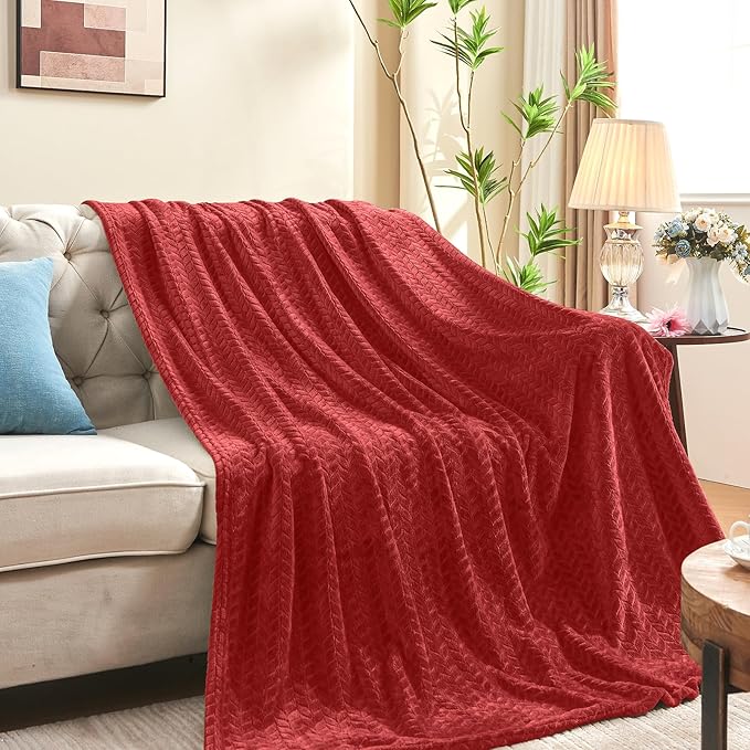 inhand Ruby Red Fleece Throw Blanket - Image 2