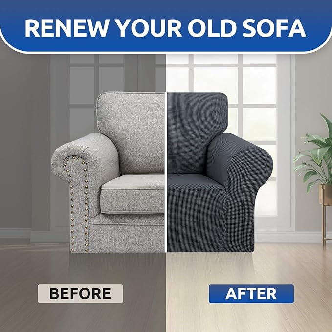 KEKUOU Stretch Single Sofa Slipcover 1 Piece Couch Sofa Cover Furniture - Image 7