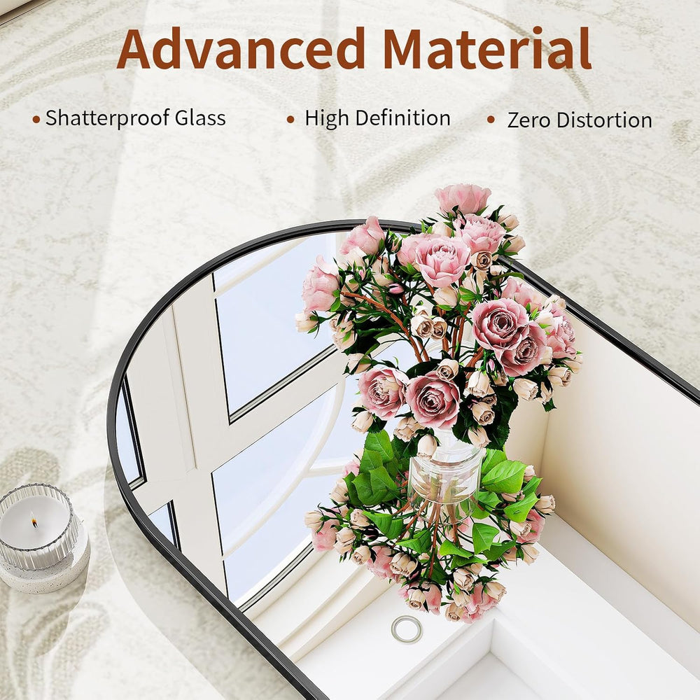 56" x 21" Arch Full Length Mirror, Floor Full Body Mirror