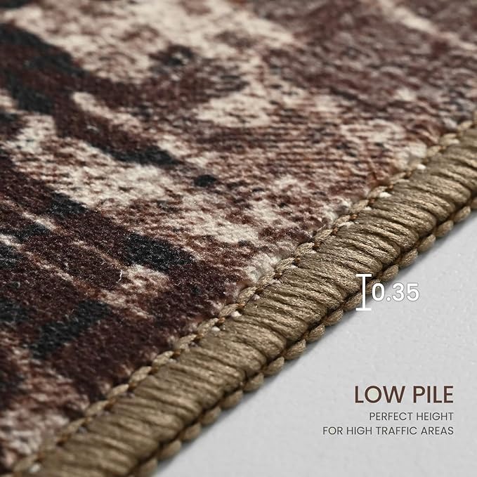 2x6 Brown Rug Runners for Hallways Kitchen Runner Rug Non Slip Washable Coffee - Image 8