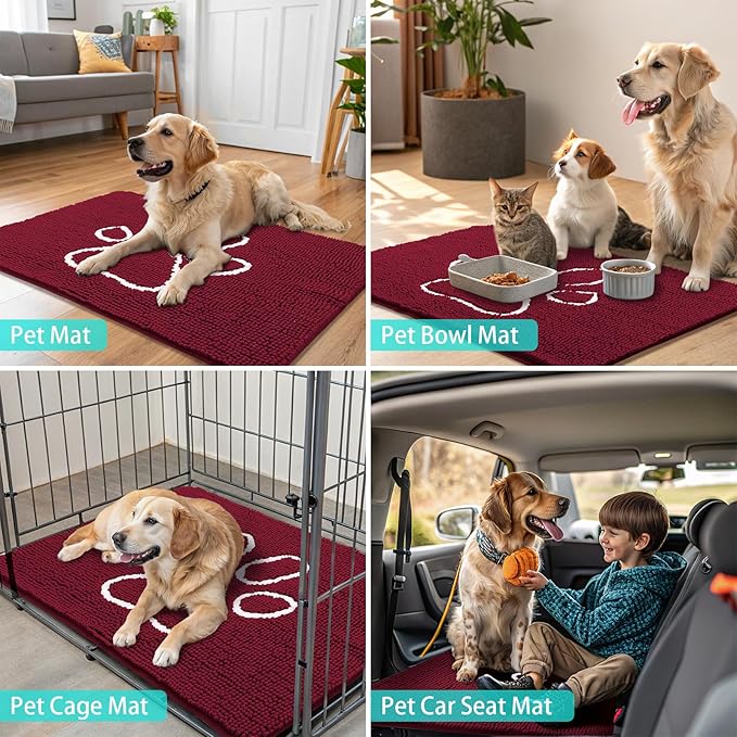 Smiry Dog Door Mat for Muddy Paws, Absorbent Dirt Trapper Non Slip Quick Dry - Image 8