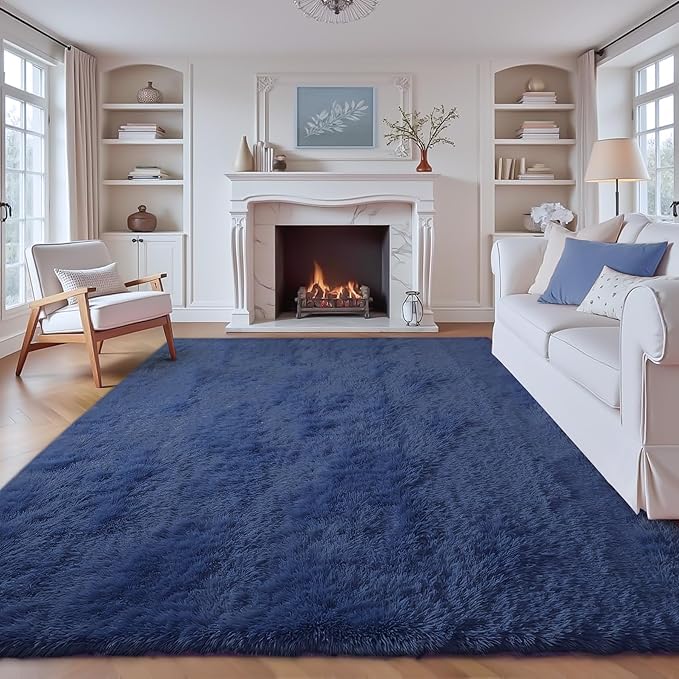 8x10 Area Rugs for Living Room: Fluffy Shag Soft Washable Rug Large Fuzzy Plush by VECARF