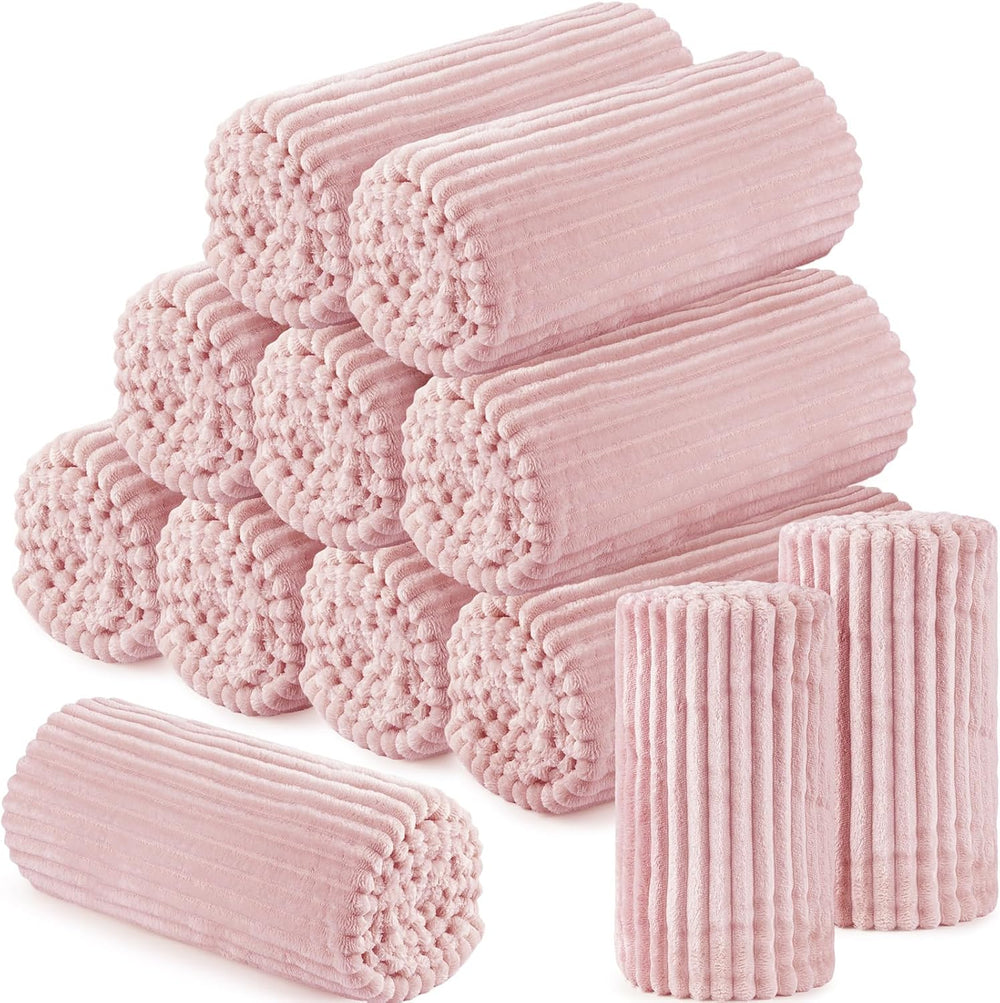 Buryeah 12 Pcs Flannel Throw Blanket Bulk 50 x 60 in Sleepover Blanket Outdoor