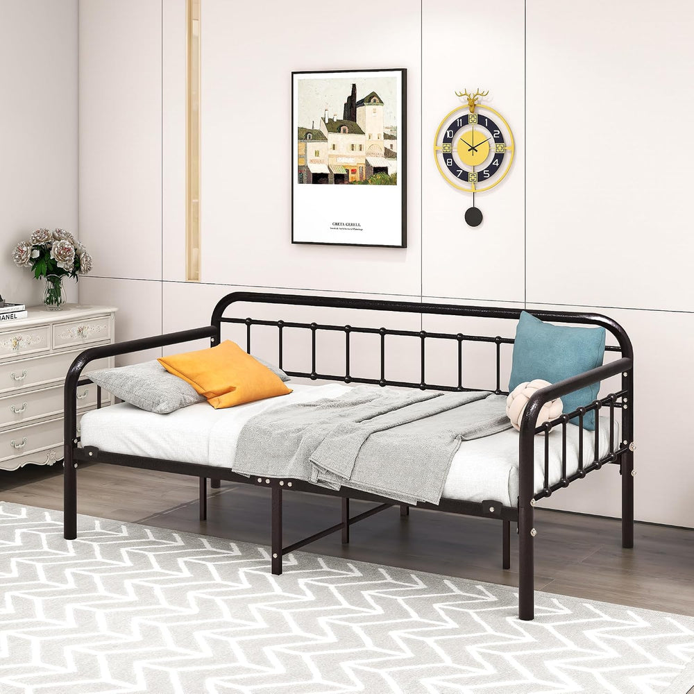 HOMERECOMMEND Metal Twin Daybed Frame for Living Room,Dark Copper