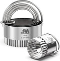 Ripple Biscuit Cutter Set 1.75inch 2inch 2.25inch 2.75inch 3.25inch, Stainless by MJINGMEI