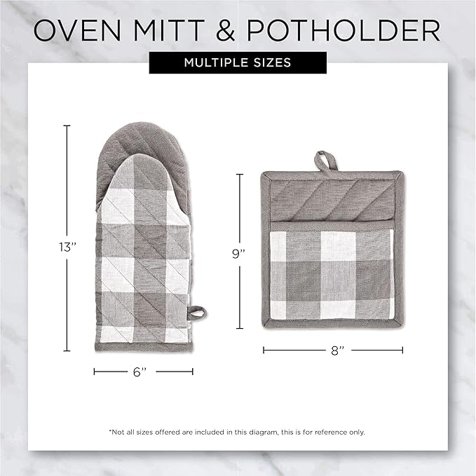 DII Buffalo Check Kitchen Collection, Classic Farmhouse Kitchen Set, Oven Mitt - Image 8