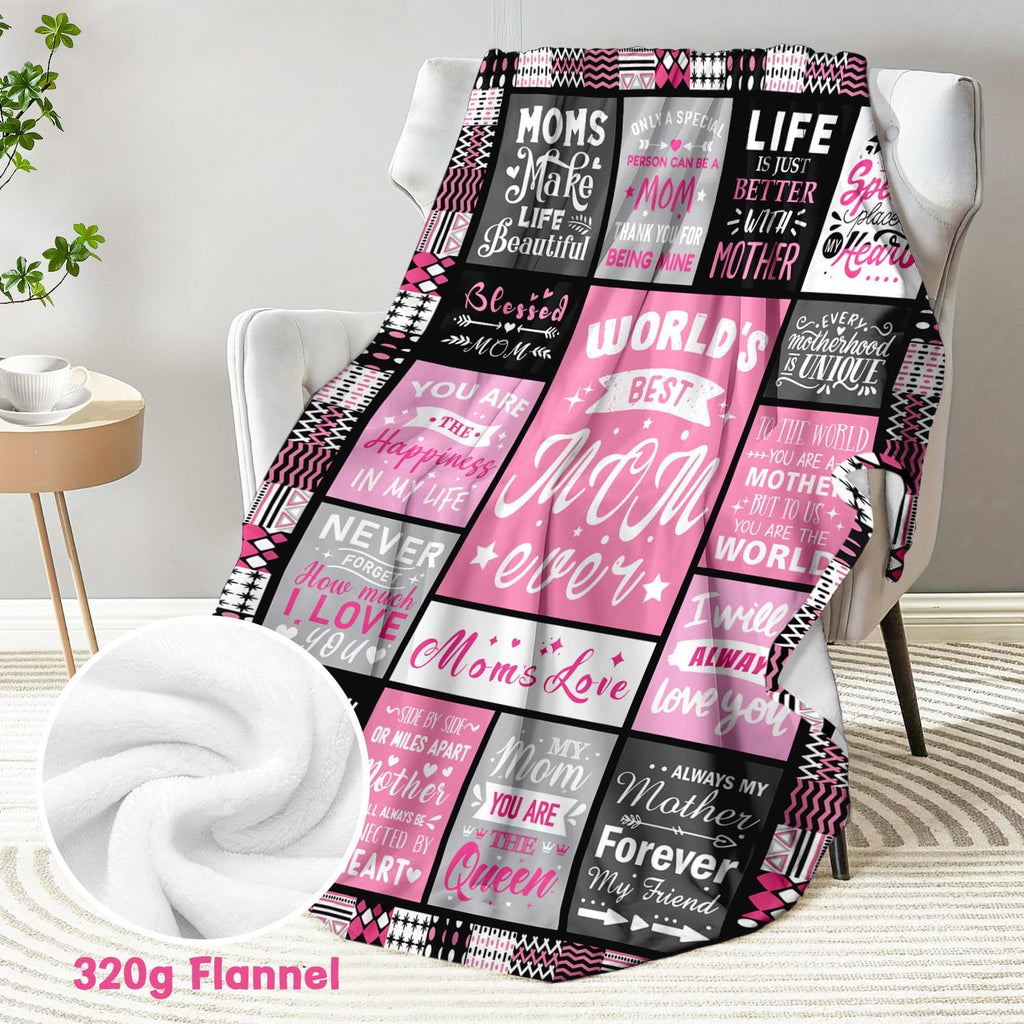 Mom Birthday Gifts from Daughter, Best Mom Ever Blanket 60"x80" | Soft Cozy Keepsake for Christmas, Valentine's Day, Mother's Day and More