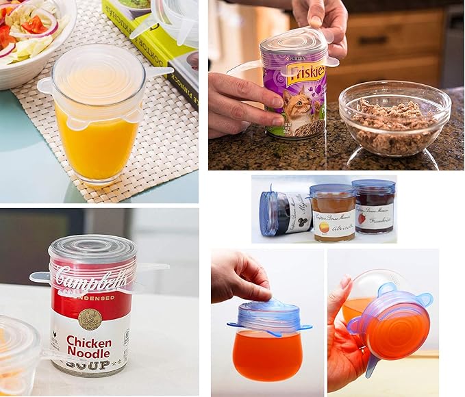 COMTIM Pet Food Can Lids, Silicone Stretch Can Lids Covers - Image 3